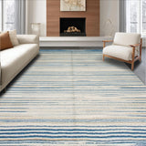 Ultra Soft Area Rug, Non Slip, Stain Resistant, Washable Area Rugs for Living Room, Bedroom, Handcrafted Loop Pile Featuring Subtle Beige and Blue Tones(Blue)