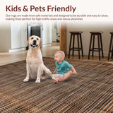 Ultra Soft Area Rug, Non Slip, Stain Resistant, Washable Area Rugs for Living Room, Bedroom, Artisan Inspired Textured Floor Covering(Brown)