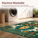 Ultra Soft Area Rug, Non Slip, Stain Resistant, Washable Area Rugs for Living Room, Bedroom, Rustic Arrow Pattern with Warm Tones(Green)
