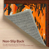 Ultra Soft Area Rug, Non Slip, Stain Resistant, Washable Area Rugs for Living Room, Bedroom, Bold Spiritual Animal Motif(Orange)
