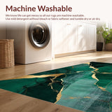 Ultra Soft Area Rug, Non Slip, Stain Resistant, Washable Area Rugs for Living Room, Bedroom, Sophisticated Marbleized Visual Harmony(Green)