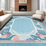 Ultra Soft Area Rug, Non Slip, Stain Resistant, Washable Area Rugs for Living Room, Bedroom, Transitional Beach Vibe Aesthetic(Blue)