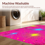 Ultra Soft Area Rug, Non Slip, Stain Resistant, Washable Area Rugs for Living Room, Bedroom, Contemporary Colorful Organic Swirls(Pink)