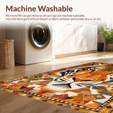 Ultra Soft Area Rug, Non Slip, Stain Resistant, Washable Area Rugs for Living Room, Bedroom, Cozy Camel Ethnic Print(Orange)