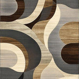 Ultra Soft Area Rug, Non Slip, Stain Resistant, Washable Area Rugs for Living Room, Bedroom, Contemporary Soft Toned Swirls(Beige)