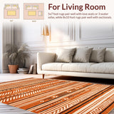 Ultra Soft Area Rug, Non Slip, Stain Resistant, Washable Area Rugs for Living Room, Bedroom, Vibrant Rustic Shag Appeal(Orange)