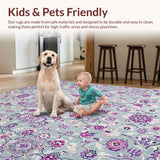 Ultra Soft Area Rug, Non Slip, Stain Resistant, Washable Area Rugs for Living Room, Bedroom, Whimsical Grey and Blue Palette(Gray)