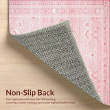 Ultra Soft Area Rug, Non Slip, Stain Resistant, Washable Area Rugs for Living Room, Bedroom, Elegant Pastel Playful Vibe(Pink)