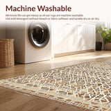 Ultra Soft Area Rug, Non Slip, Stain Resistant, Washable Area Rugs for Living Room, Bedroom, Artful Abstract Rustic Design(Brown)