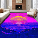 Ultra Soft Area Rug, Non Slip, Stain Resistant, Washable Area Rugs for Living Room, Bedroom, Radiant Ethereal Night Sky Print(Purple)