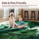 Ultra Soft Area Rug, Non Slip, Stain Resistant, Washable Area Rugs for Living Room, Bedroom, Serene Forest Landscape Visual Appeal(Green)