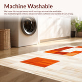 Ultra Soft Area Rug, Non Slip, Stain Resistant, Washable Area Rugs for Living Room, Bedroom, Striking Organic Patterned Visual(Orange)
