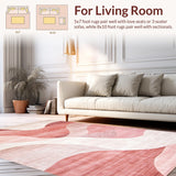Ultra Soft Area Rug, Non Slip, Stain Resistant, Washable Area Rugs for Living Room, Bedroom, Inviting Plush Colorful Design(Beige)