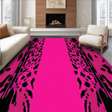 Ultra Soft Area Rug, Non Slip, Stain Resistant, Washable Area Rugs for Living Room, Bedroom, Chic Striped Cheetah Style(Pink)