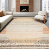 Ultra Soft Area Rug, Non Slip, Stain Resistant, Washable Area Rugs for Living Room, Bedroom, Boho Round Earthy Tones(Orange)