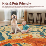 Ultra Soft Area Rug, Non Slip, Stain Resistant, Washable Area Rugs for Living Room, Bedroom, Boho Octopus Rug:  Playful Tentacle Pattern Area Rug(Beige)