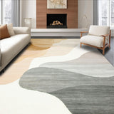 Modern Abstract Area Tan Beige Geometric Design(Beige)