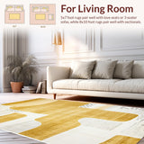 Ultra Soft Area Rug, Non Slip, Stain Resistant, Washable Area Rugs for Living Room, Bedroom, Stylish Earthy Animal Silhouette(Gold)