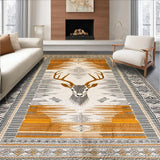 Ultra Soft Area Rug, Non Slip, Stain Resistant, Washable Area Rugs for Living Room, Bedroom, Artistic Neutral Safari Theme(Gold)
