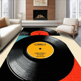 Ultra Soft Area Rug, Non Slip, Stain Resistant, Washable Area Rugs for Living Room, Bedroom, Contemporary Monochrome Vinyl Aesthetic(Black)