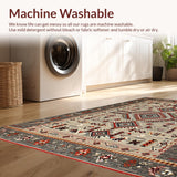 Ultra Soft Area Rug, Non Slip, Stain Resistant, Washable Area Rugs for Living Room, Bedroom, Chic Vintage Inspired Design(Gray)