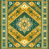 Ultra Soft Area Rug, Non Slip, Stain Resistant, Washable Area Rugs for Living Room, Bedroom, Stylish Cozy Tiled Composition(Gold)