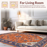 Ultra Soft Area Rug, Non Slip, Stain Resistant, Washable Area Rugs for Living Room, Bedroom, Chic Soft Color Palette Inspiration(Orange)