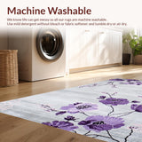 Ultra Soft Area Rug, Non Slip, Stain Resistant, Washable Area Rugs for Living Room, Bedroom, Vibrant Botanical Artistic Touch(Gray)