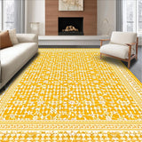 Ultra Soft Area Rug, Non Slip, Stain Resistant, Washable Area Rugs for Living Room, Bedroom, Charming Mustard Geometric Accents(Yellow)