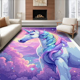 Ultra Soft Area Rug, Non Slip, Stain Resistant, Washable Area Rugs for Living Room, Bedroom, Fluffy Plush Rainbow Carpet for Kids Playroom(Orange)