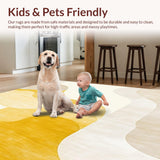 Penrose Collection Area Blake Sunny Yellow & Cream Swirls(Yellow)