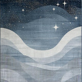 Ultra Soft Area Rug, Non Slip, Stain Resistant, Washable Area Rugs for Living Room, Bedroom, Rustic Grey Star Motif(Blue)