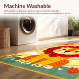 Ultra Soft Area Rug, Non Slip, Stain Resistant, Washable Area Rugs for Living Room, Bedroom, Round Nature-Inspired Playful Scene(Yellow)
