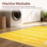 Ultra Soft Area Rug, Non Slip, Stain Resistant, Washable Area Rugs for Living Room, Bedroom, Cozy Warm Yellow Motif(Yellow)
