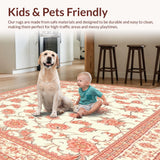 Ultra Soft Area Rug, Non Slip, Stain Resistant, Washable Area Rugs for Living Room, Bedroom, Elegant Boho Design Studio(Ivory)