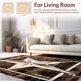 Ultra Soft Area Rug, Non Slip, Stain Resistant, Washable Area Rugs for Living Room, Bedroom, Brown Texas Star Entry Rug Classic Rustic Western Welcome Floor Carpet(Brown)