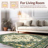 Ultra Soft Area Rug, Non Slip, Stain Resistant, Washable Area Rugs for Living Room, Bedroom, Lightweight Boho Area(Green)