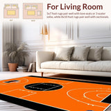 Ultra Soft Area Rug, Non Slip, Stain Resistant, Washable Area Rugs for Living Room, Bedroom, Eye-Catching Sporty Chic Style(Orange)