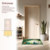 Ultra Soft Area Rug, Non Slip, Stain Resistant, Washable Area Rugs for Living Room, Bedroom, Earthy Neutral Jungle Aesthetic(Green)