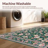 Ultra Soft Area Rug, Non Slip, Stain Resistant, Washable Area Rugs for Living Room, Bedroom, Lush Green Garden Inspired Layers(Green)