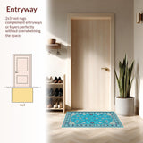Ultra Soft Area Rug, Non Slip, Stain Resistant, Washable Area Rugs for Living Room, Bedroom, Durable Wool Entryway Pastel Area Rug(Blue)