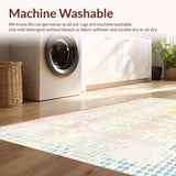 Ultra Soft Area Rug, Non Slip, Stain Resistant, Washable Area Rugs for Living Room, Bedroom, Fun Energetic Polka Dot Statement(White)