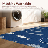 Ultra Soft Area Rug, Non Slip, Stain Resistant, Washable Area Rugs for Living Room, Bedroom, Rustic Multicolored Nature Theme(Blue)