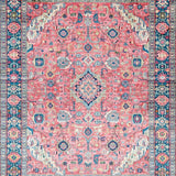 Ultra Soft Area Rug, Non Slip, Stain Resistant, Washable Area Rugs for Living Room, Bedroom, Charming Pastel Floral Motif(Pink)