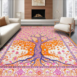 Ultra Soft Area Rug, Non Slip, Stain Resistant, Washable Area Rugs for Living Room, Bedroom, Rustic Vintage Nature Design(Orange)