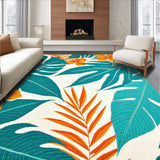 Ultra Soft Area Rug, Non Slip, Stain Resistant, Washable Area Rugs for Living Room, Bedroom, Serene Blue Tropical Elegance(Green)
