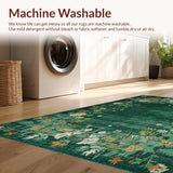 Ultra Soft Area Rug, Non Slip, Stain Resistant, Washable Area Rugs for Living Room, Bedroom, Trendy Geometric Green Aesthetic(Green)