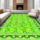 Ultra Soft Area Rug, Non Slip, Stain Resistant, Washable Area Rugs for Living Room, Bedroom, Rustic Green Textured Motif(Green)