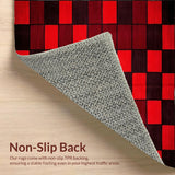 Ultra Soft Area Rug, Non Slip, Stain Resistant, Washable Area Rugs for Living Room, Bedroom, Contemporary Bold Graphic Pattern(Red)