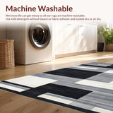 Ultra Soft Area Rug, Non Slip, Stain Resistant, Washable Area Rugs for Living Room, Bedroom, Chic Minimalist Grey Tiled Pattern(Gray)